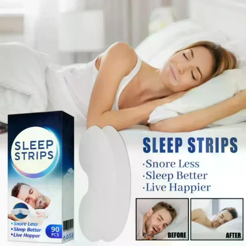 90Pcs Mouth Tape Disposable Gentle Anti Snoring Sleep Strips For Better Nose Breathing Reduce Mouth Dryness Sore Throat