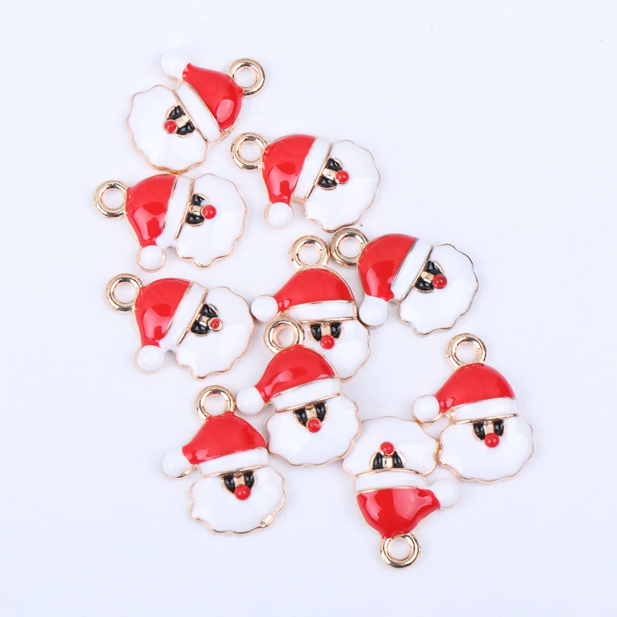 

10 Pcs DIY Pendants Necklace Making Charms Bracelet Jewelry Christmas Accessories Earrings Xmas Enamel