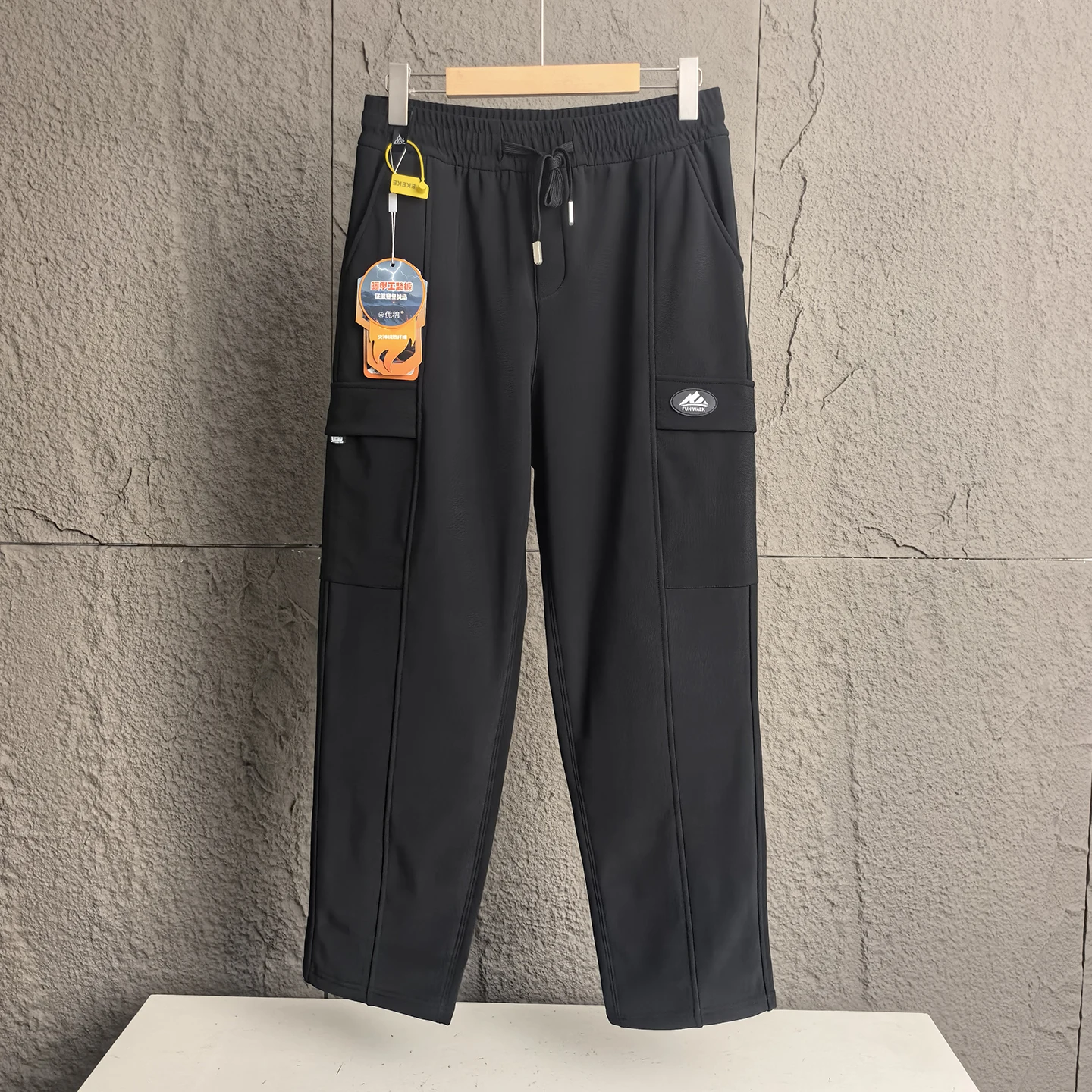 

Warm Fce Lined Workwear Pants Snow Pants Light Sensing Thermal Storage Windproof Autumn Winter Couple Knee Pads Casual Pants