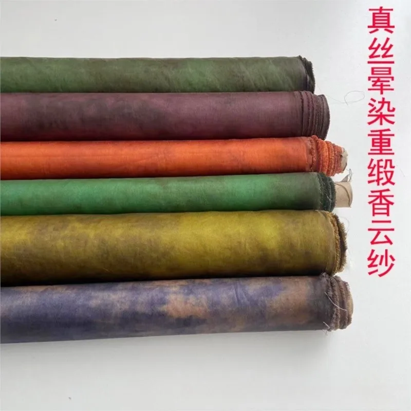 

Dyed silk heavy satin fragrant yunsha fabric ramie clothing cheongsam dress