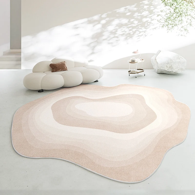 Irregular Plush Lounge Rug Nordic Style Carpets for Living Room Thick Cloakroom Gradient Carpet Light Luxury Bedroom Decor Mat