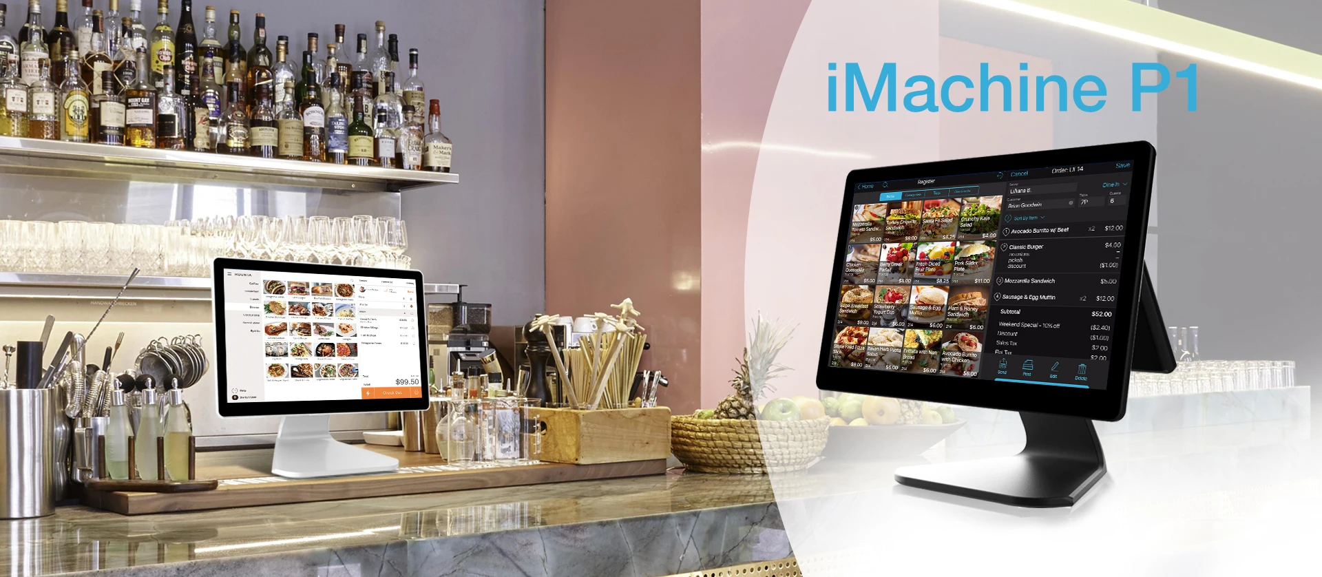 محطة نقاط البيع الذكية لنظام التشغيل Windows/Android FHD 1920*1080 التي تعمل باللمس لطلب البيع بالتجزئة أو المطاعم