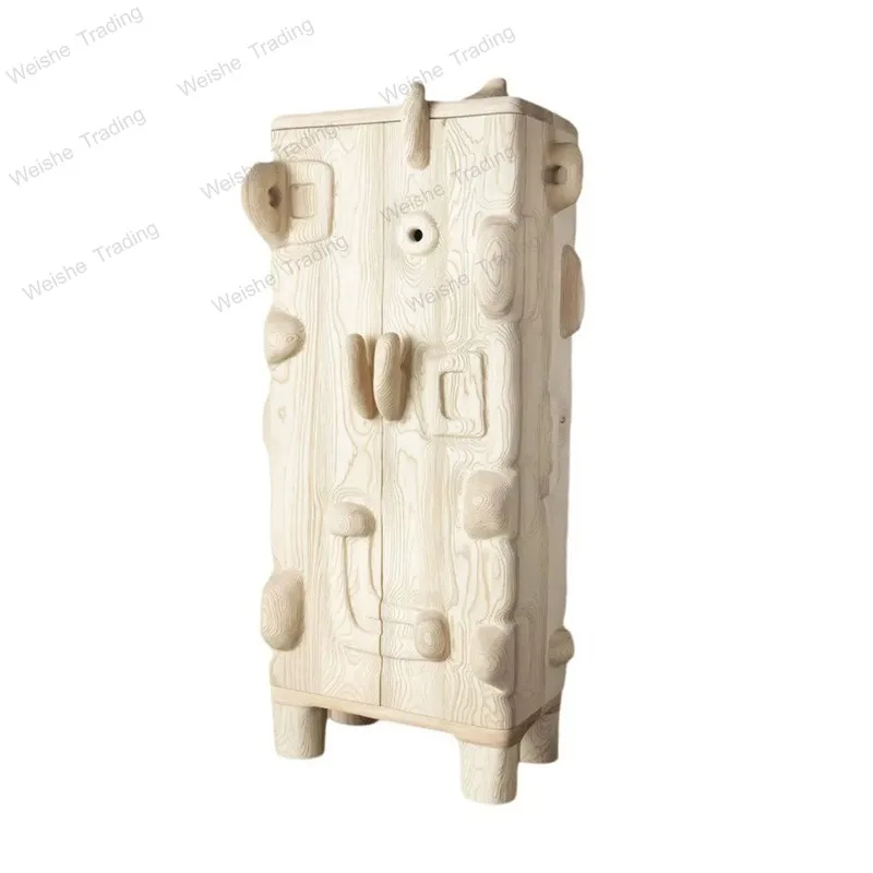 White Wooden Living Room Cabinets High Dustproof French Vintage Living Room Cabinets Narrow Rangement Furniture For Home