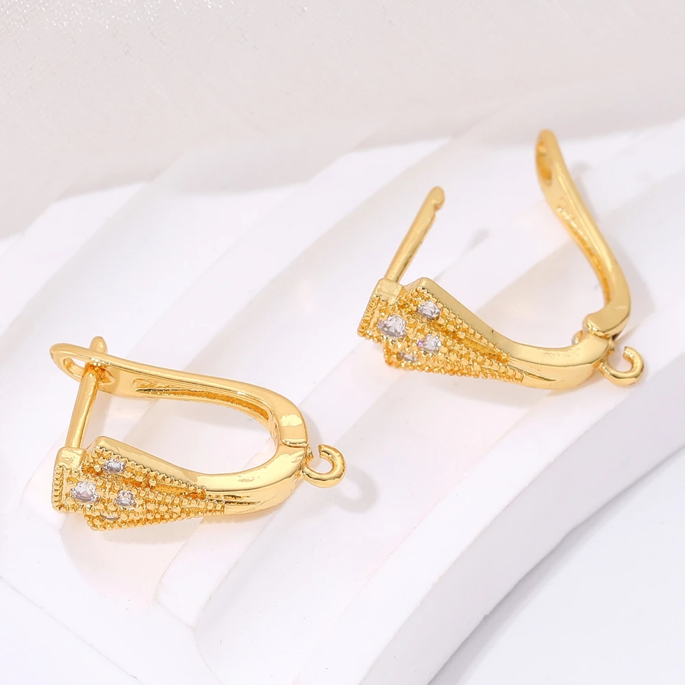 Juya DIY Anti-Allergy Material Bales Ear Wire Hooks Gold Silver Plated Earring Accessories For Women's Earring Making Supplies image 3
