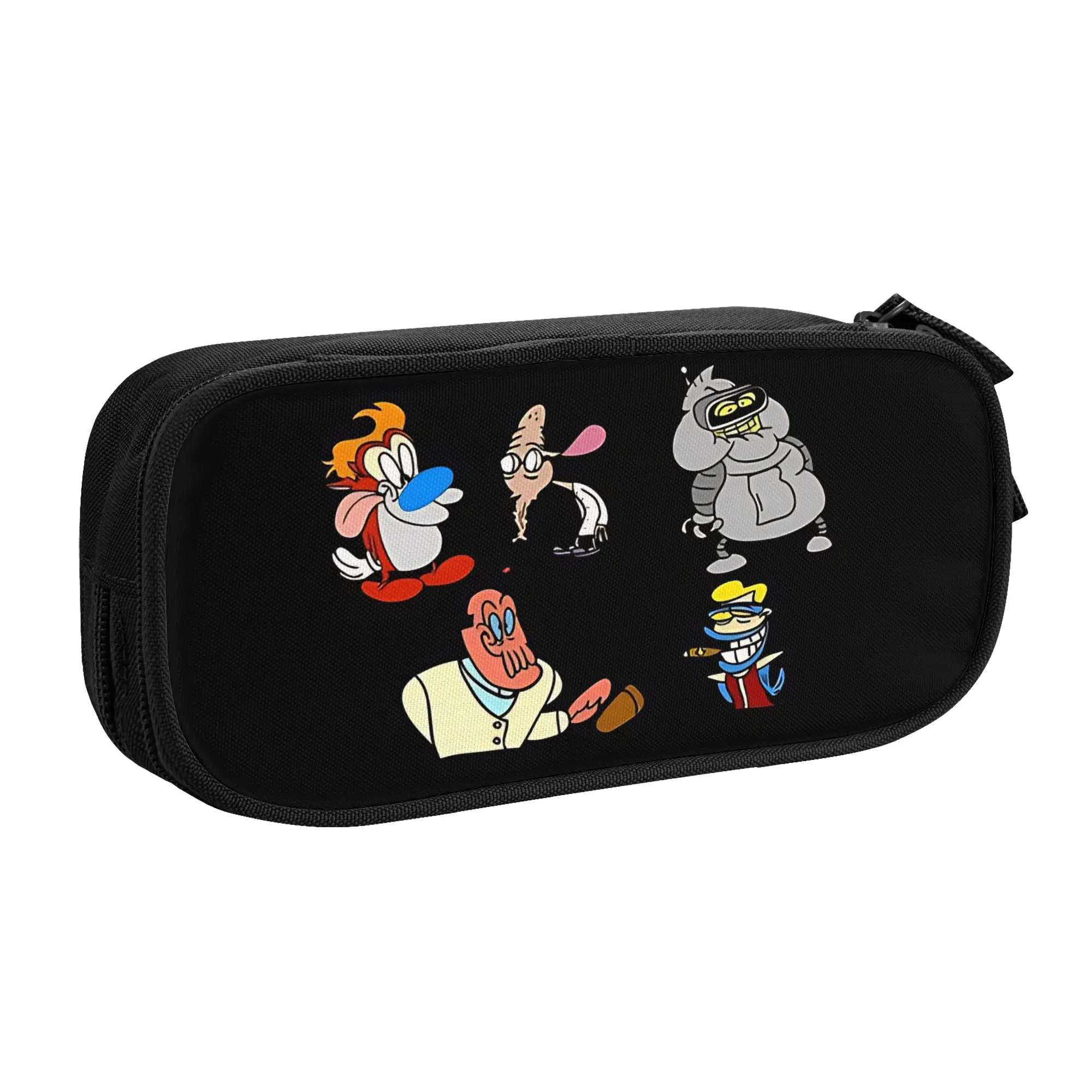 1 piece Stylish character Pencil Case Student Pen Bag Ren & Stimpy Office Pencil Pouch