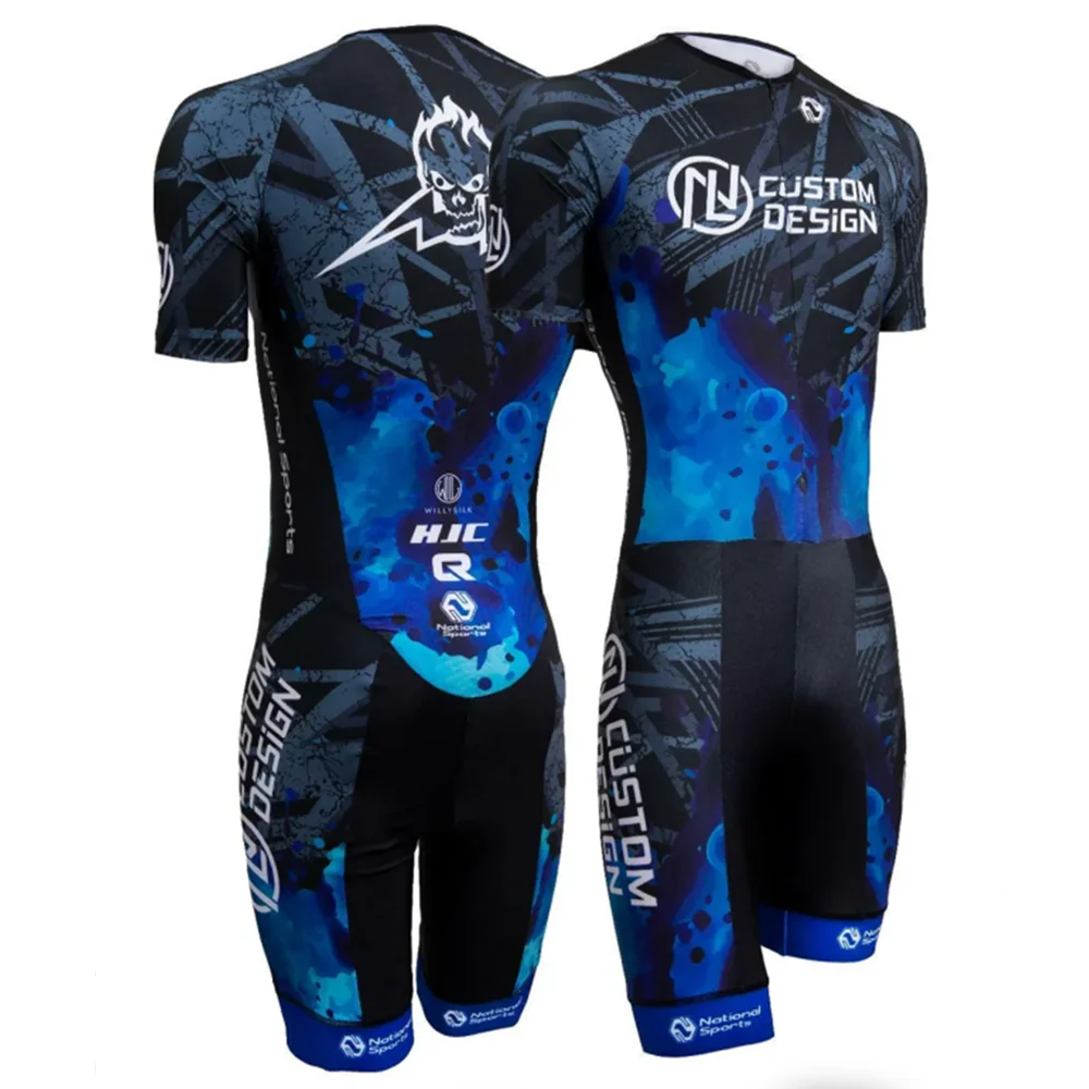 Mens Running Skating Suit Clothing Roller Jumpsuit Summer Short Sleeves Ciclismo Fast Speedsuit Inline Skate Skinsuit