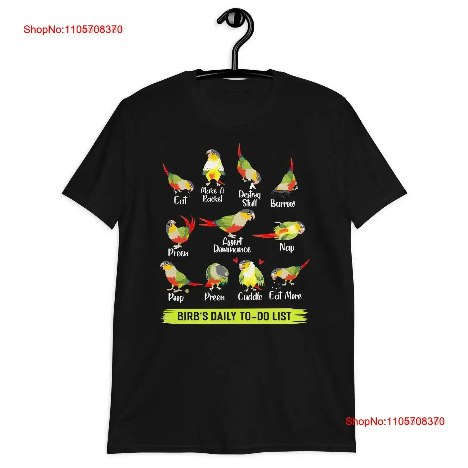 Conure's Daily To Do LisT T Shirt Conure Aw vintage Washed Soft streetwear Breathable Unisex designer clothes