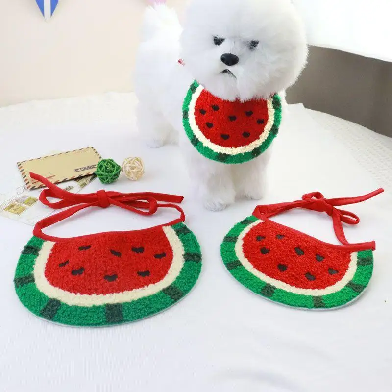 

Pet Saliva Towel Dog Cat Collar Bib Puppy Cartoon Watermelon Scarf Pet Dress Up Accessories