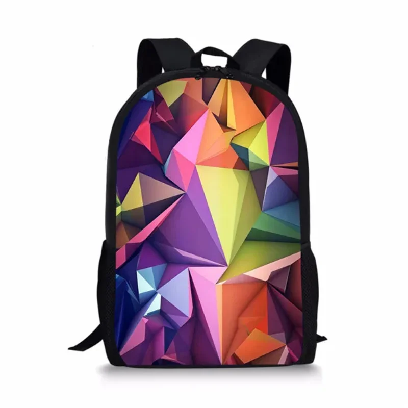 

Colorful Geometric Pattern School Bags for Girls Boys Book Bag Print School Backpack Teenage Students Rucksack Large Capacity