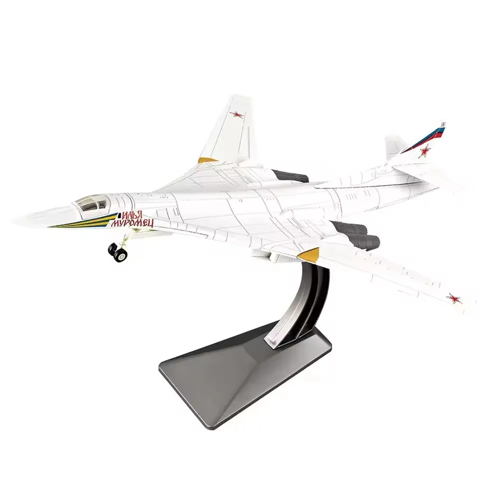 

1/100 Scale TU-160 Strategic Bomber Stealth Fighter Aircraft Russia Tu160 Metal Diecast Airplane Sound & Light Assemble Toy Gift