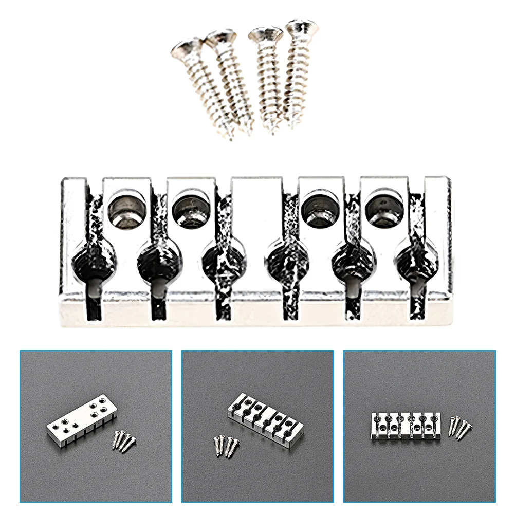 

6 String Locking Nut Vintage Style Headless Guitar Bridge Tremolo String Lock Electric Bass Replacement Part Zinc Alloy Guitar