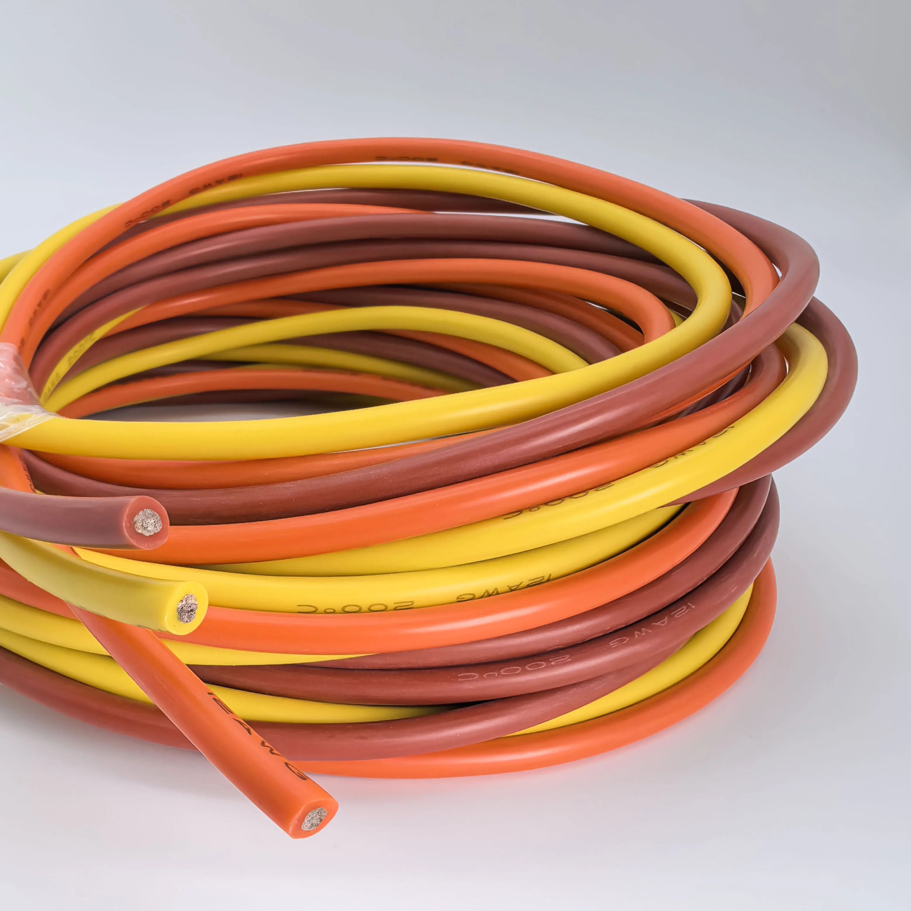 Tricolor Wire 16-18-20-22-24-26-28-30 Gauge Silicone Brown/Orange/Yellow Stranded Tinned Copper Hookup Wire Kit DIY