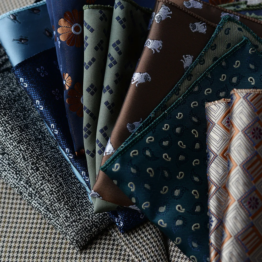 30 Item Luxury Square Print Patterns High-quality Soft and Elegant Handkerchiefs Suits Men's Decorativepocket Square Scarves25cm