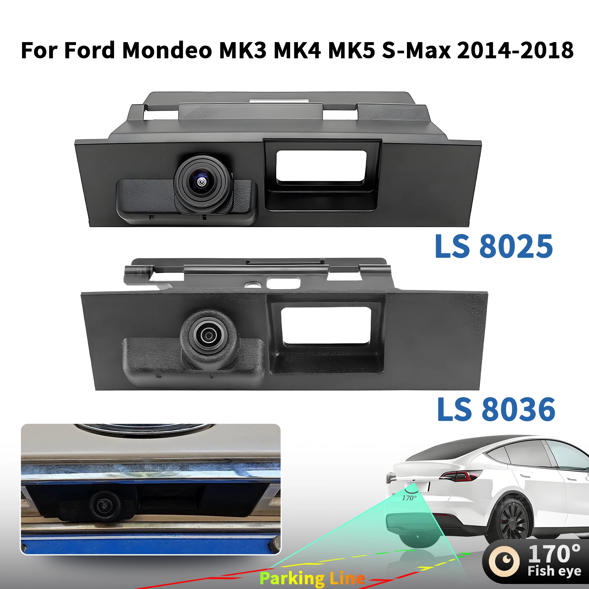 

Ручка переключателя багажника, автомобильная камера заднего вида для Ford Mondeo MK3 MK4 MK5 S-Max 2014-2018, 170 градусов MCCD AHD 1080P, автомобиль