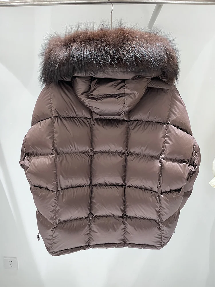 2025 moda feminina casacos de penas de ganso natural gola de pele de raposa real grosso quente casaco de inverno feminino outwear puffer jaquetas venda quente