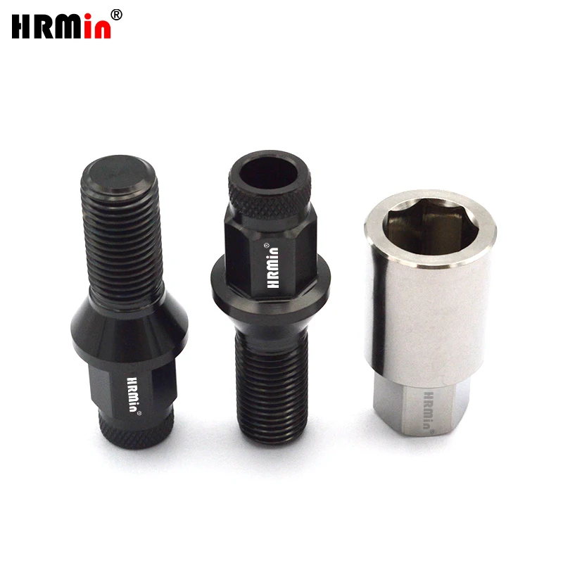 HRmin Heptagon Cone Seat Gr.5 Titanium Alloy Automobile Vehicle Car Wheel Bolt for French Cars M12x1.25x28mm