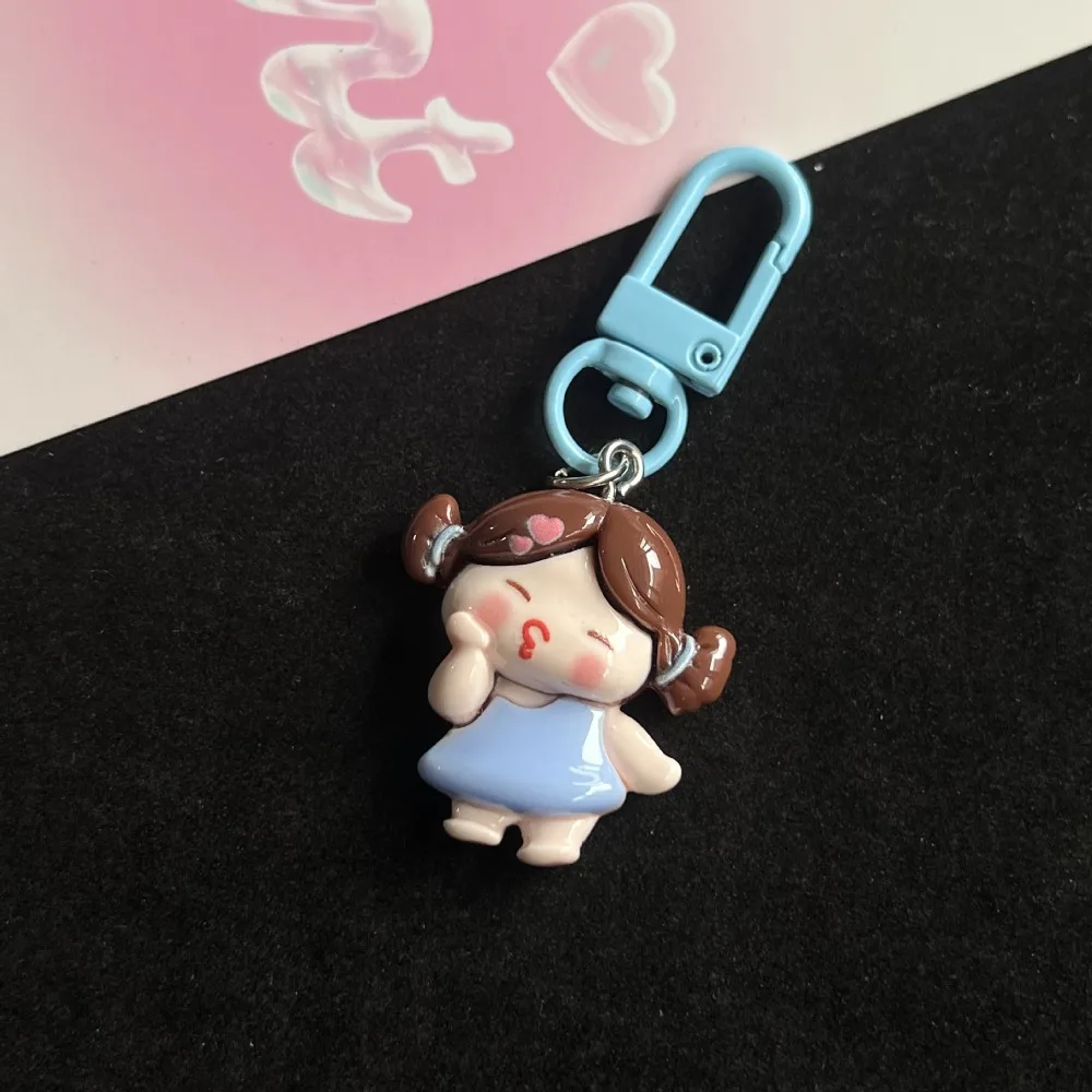 Chubby girl keychain exquisite school bag pendant doll creative personality cartoon cute student school bag accessories