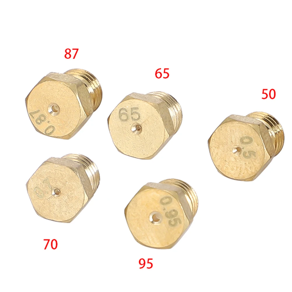 5PCS Burner Gas Hob LPG- Conversion Kits Jets 50 65 70 87 95 Brass Nozzle For Gas Stove Brass Nozzle Propane Injector