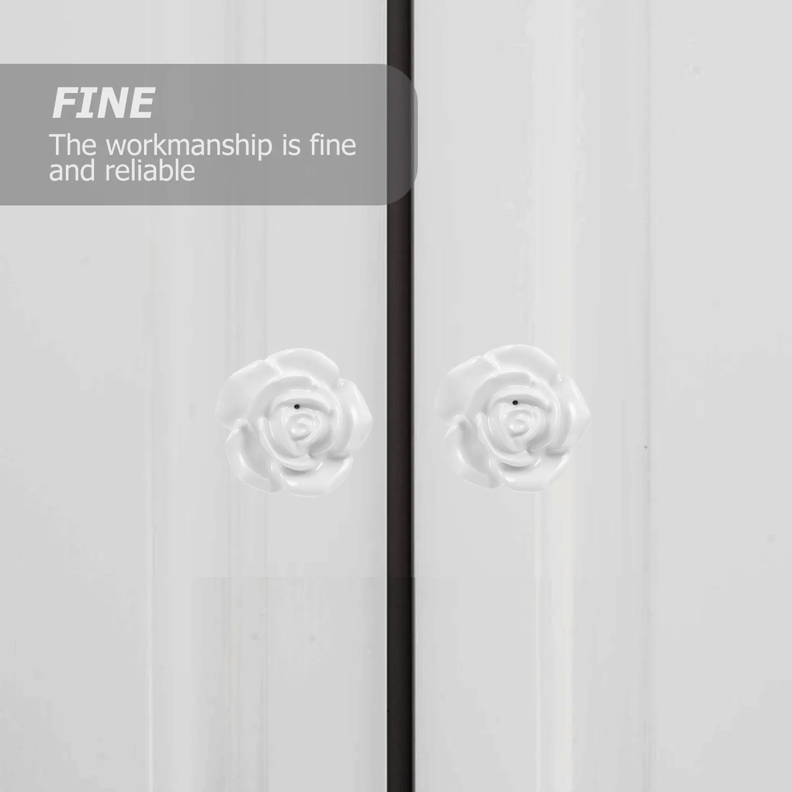 

1Pcs Ceramic Floral Decorative Cabinet Knob White Durable Stylish Door Handle Drawer Pull Furniture Accessory Cabinet Knob