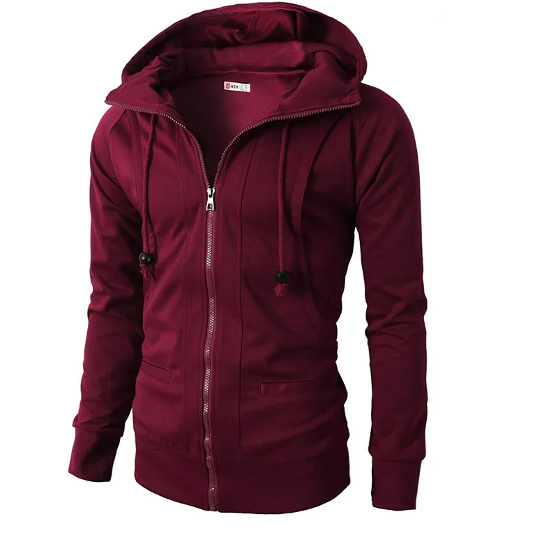 

Men's Sweatshirt Casual Male Solid Color Spring Outerwear Clothing 2023 Men Hoodies Sports Jacket Zipper Fitness Hooded MY042