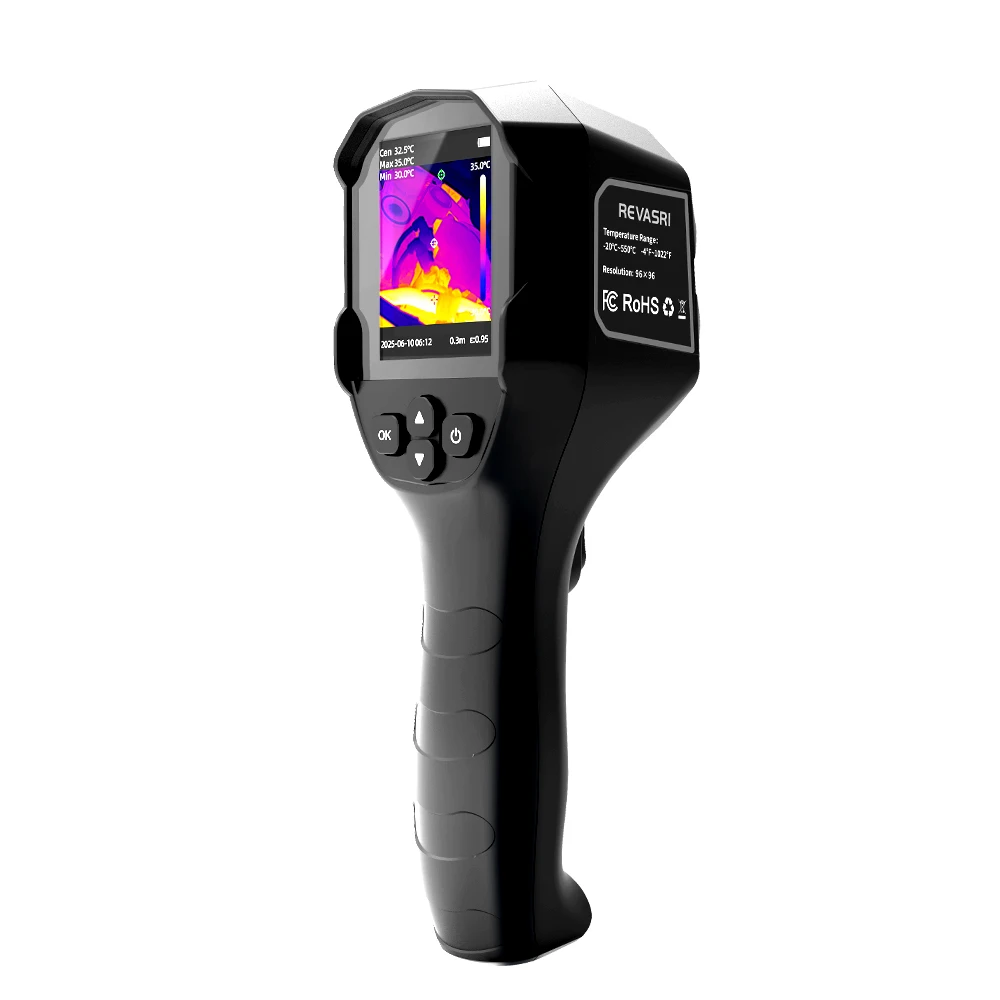 Caméra thermique portative REVASRI, résolution TISR 240 x 240, -4 ° F à 1022 ° Caméra infrarouge avec alarme de température, plage de température F, 25 Hz