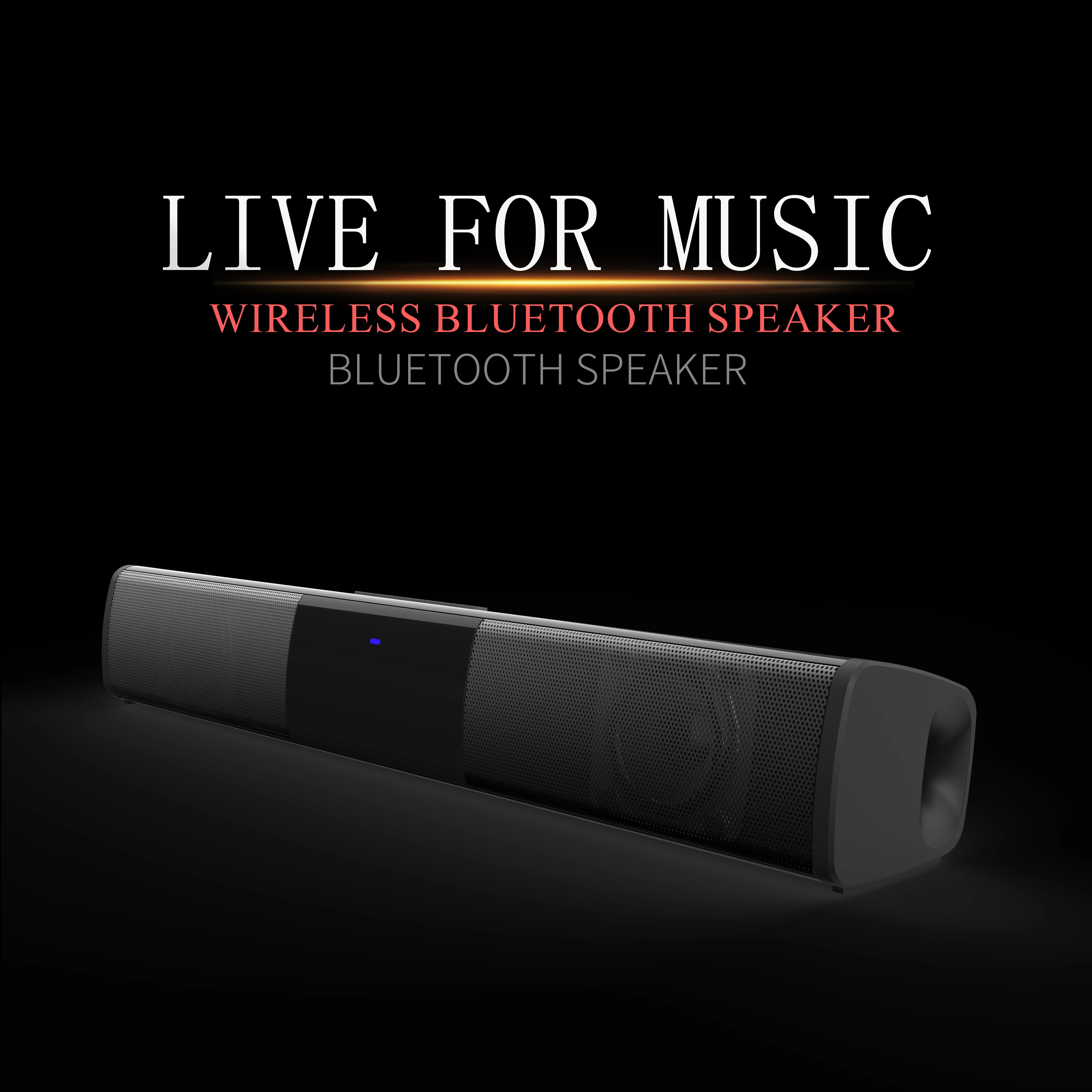 

Wireless small TV speaker strip with AUX connection suitable for computers/projectors with surround sound effects