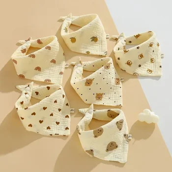 Ins pamuk üçgen havlu bebek 4-layer gazlı bez önlük yenidoğan anti-kusma tükürmek havlu bebek kuzey karikatür bib