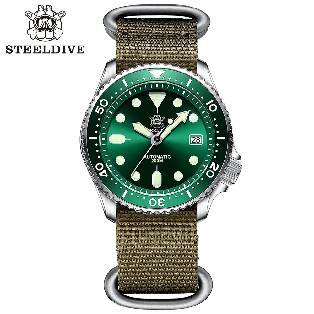 STEELDIVE SD1973 Heren duikhorloge NH35 Automatisch mechanisch herenhorloge Lichtgevende keramische bezel Duikhorloge herenhorloges Saffier