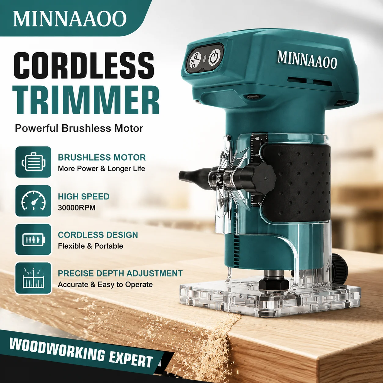 For Makita18V battery DRT52 Cordless Trimmer Brushless Woodwork Engraving Milling Portable Slotting Tool for Trimming