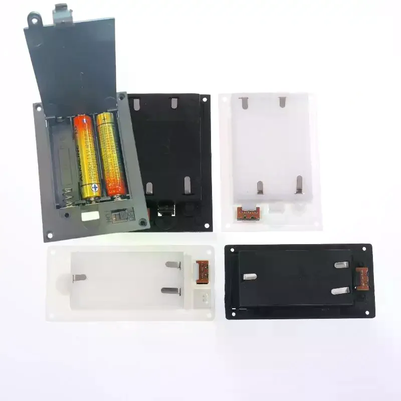 1/3Pcs Batteries Shell Plastic 2x3x AAA Rectangular Embedded Battery Holder Storage Box Case With Switch Cover