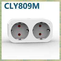 N15R-2X TUYA Smart Wifi Dual Plug 16A 2-In-1 Socket Outlet Switch Smart Home Timing APP Voice Control Work CLY809M EU Plug
