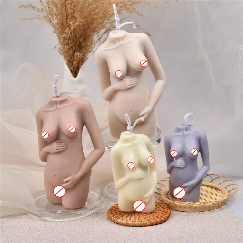 Mother Day Decor Pregnant Woman Candle Mold Silicone Childbirth Female Sculpture Tool Natal Maternity Body DIY Epoxy Resin Mould