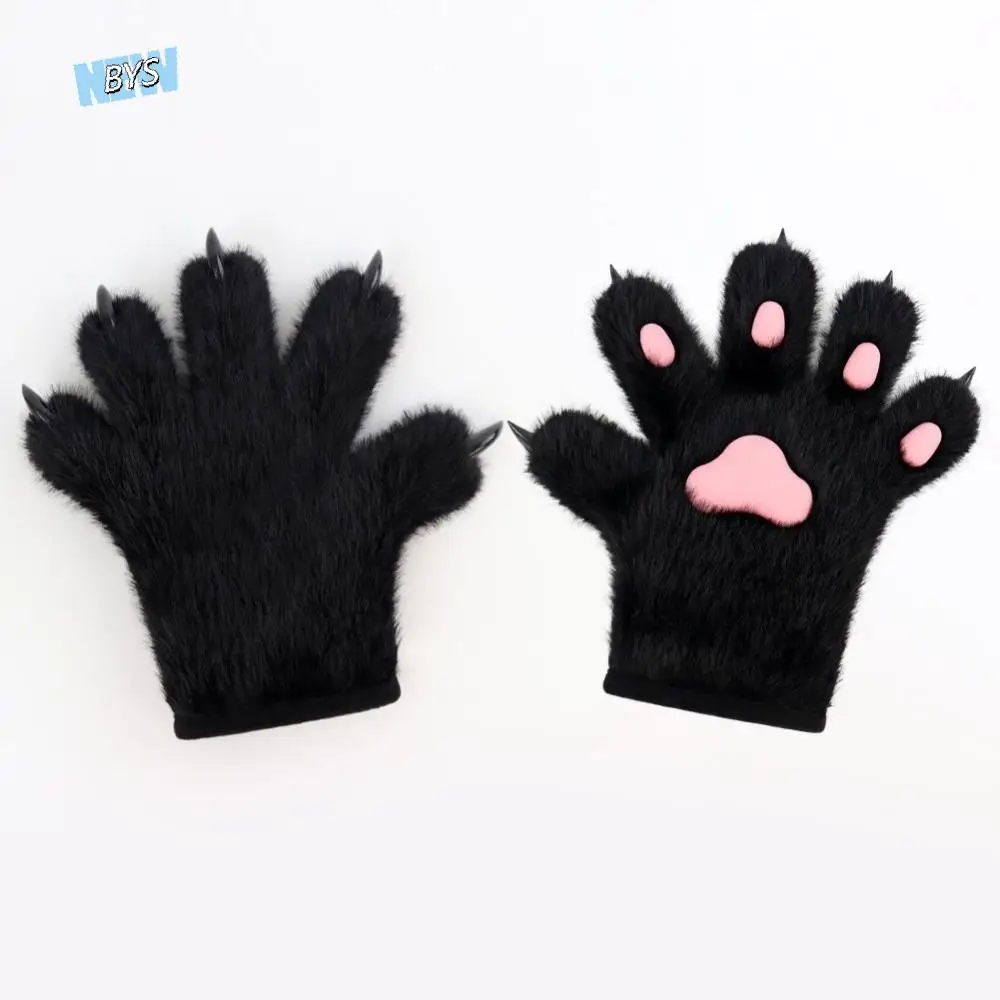 

Fashion Cartoon Cosplay Costume Gloves Furry Thicken Plush Cat Paw Gloves Cosplay Props Warm Puppy Claw Mittens Gifts