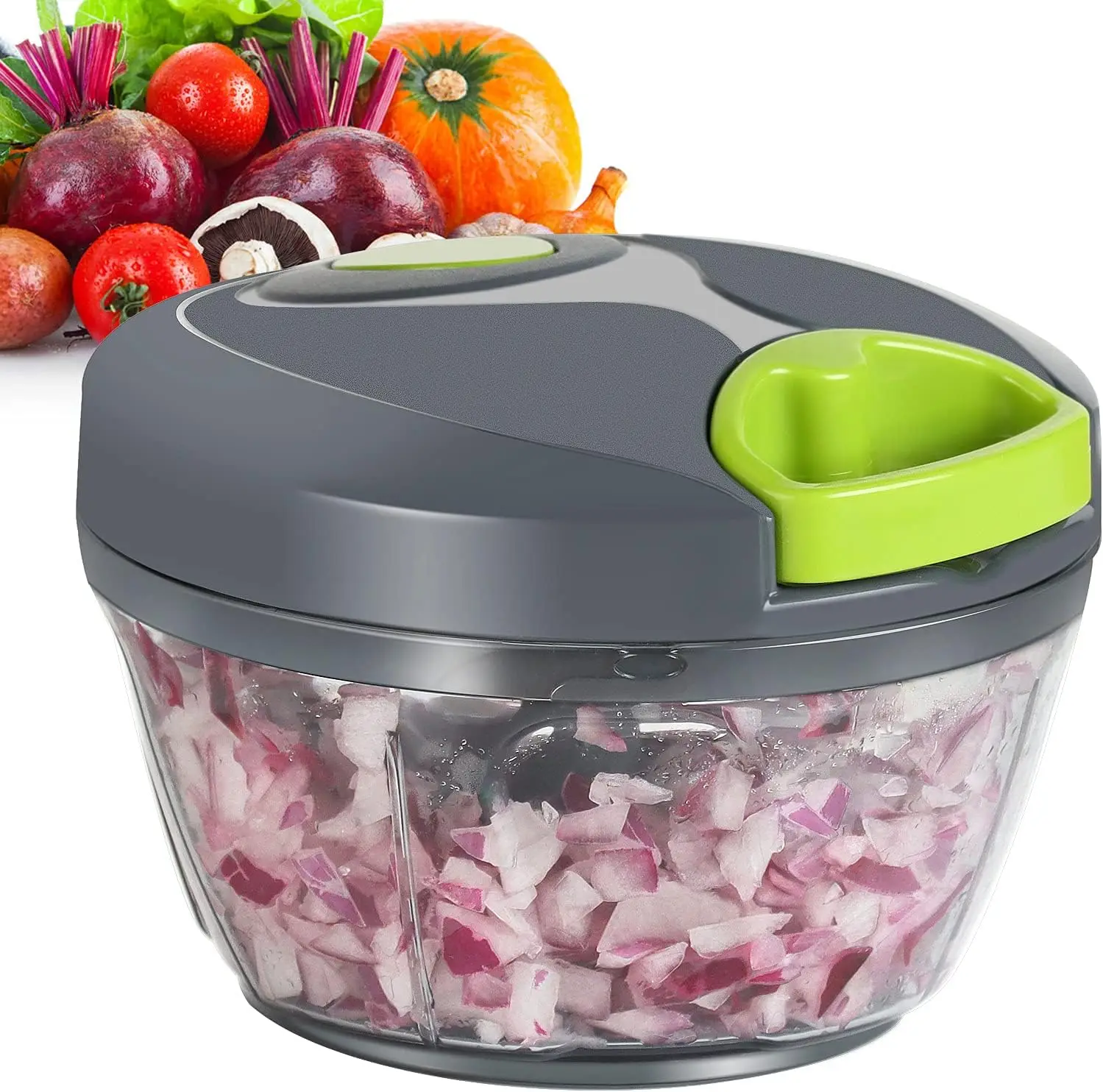 Vegetable Grinder, Portable Hand Rope Garlic Crusher Onion Chopper for Vegetables, Ginger, Fruits, Nuts, Herbs and More.