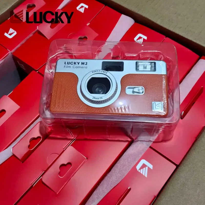 New 35mm LUCKY-M2 Film Camera Lucky ULTRA M2 Built in Flash Focus Free Reusable  Multiple Colors with Package Portable Camera