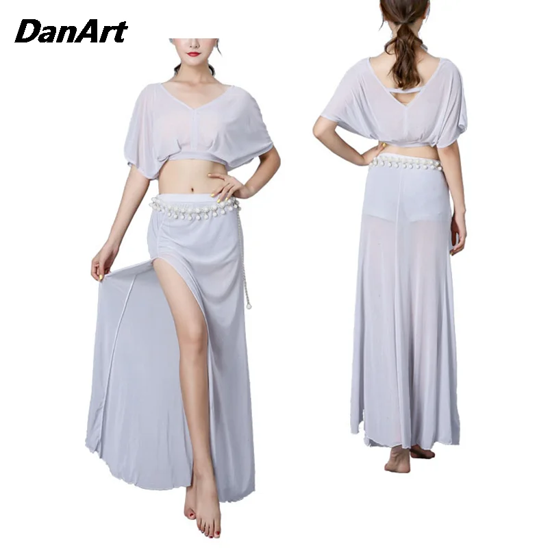 Traje de actuación de danza del vientre para mujer, elegante traje de práctica de talla grande, ropa de espectáculo de escenario clásica, conjunto de traje de danza del vientre para mujer