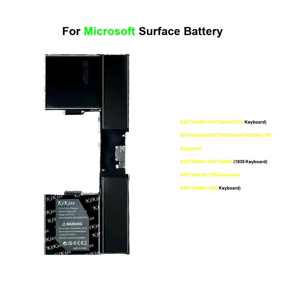 

Battery For Microsoft Surface Book 1Enhanced 1 2 Inch 1705 1832 1834 1835 Keyboard 13.5 2ND G3HTA040H G3HTA041H1813
