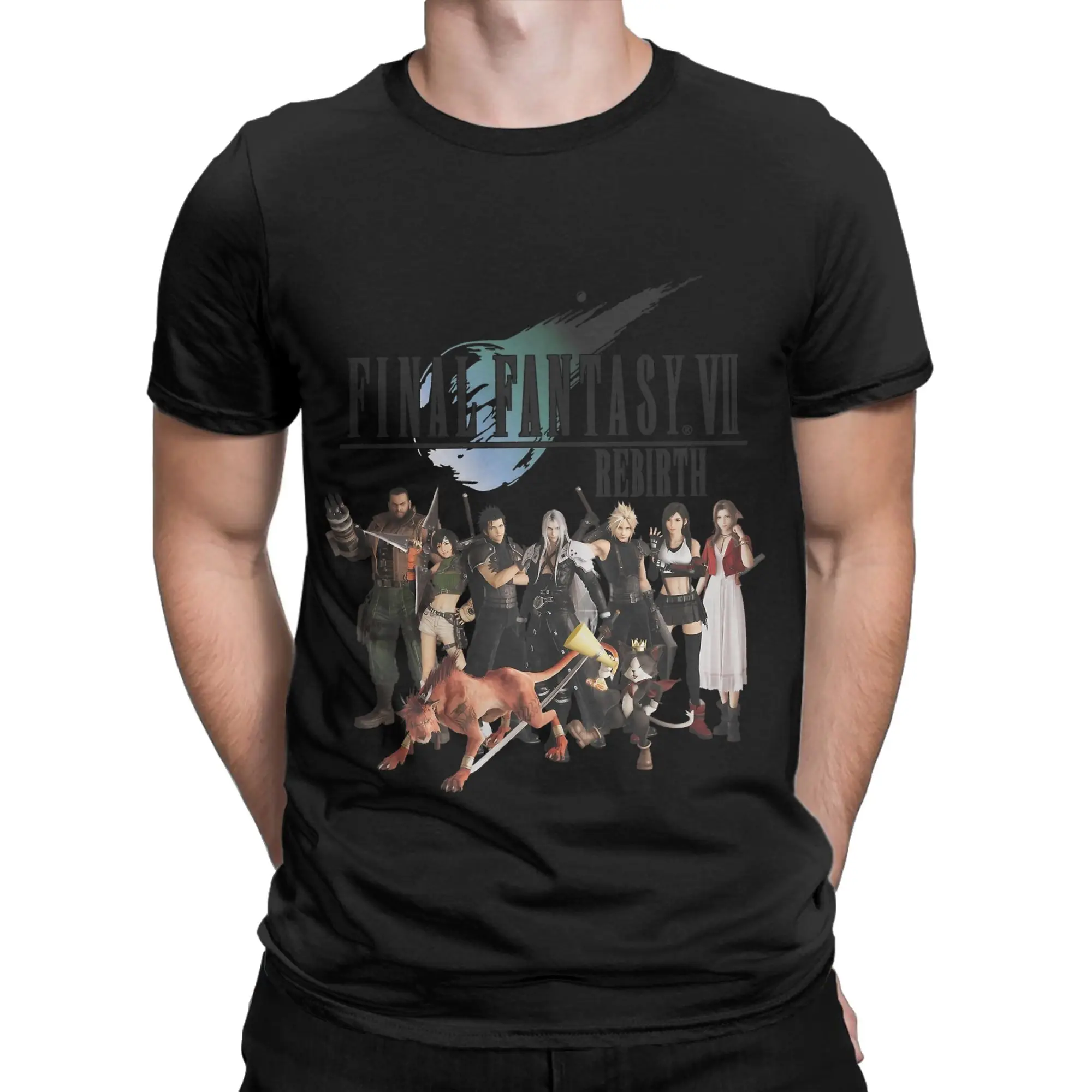 Vii Rebirth Characters Group Graphic Funny 100% Cotton T-Shirt fFinal Fantasy Tees Tops For Men