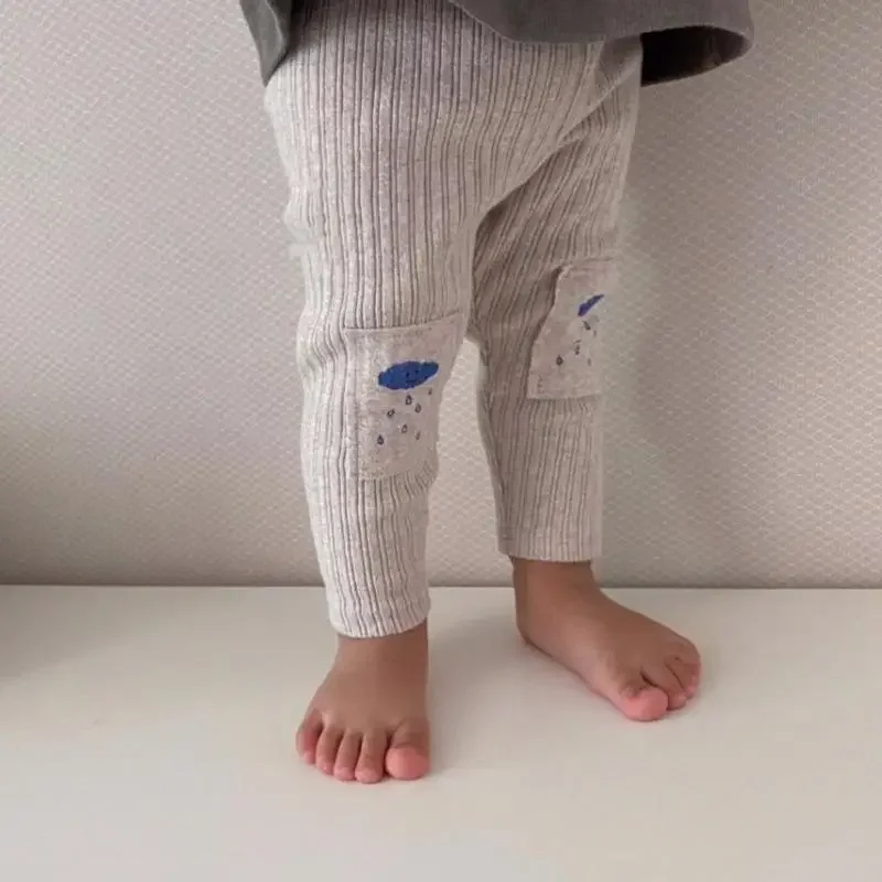 

Baby Pants Toddlers Kids Girls Leggings Boys Ribbed Long Pants Children Elastic Pants 2025 New Spring Knee Patch