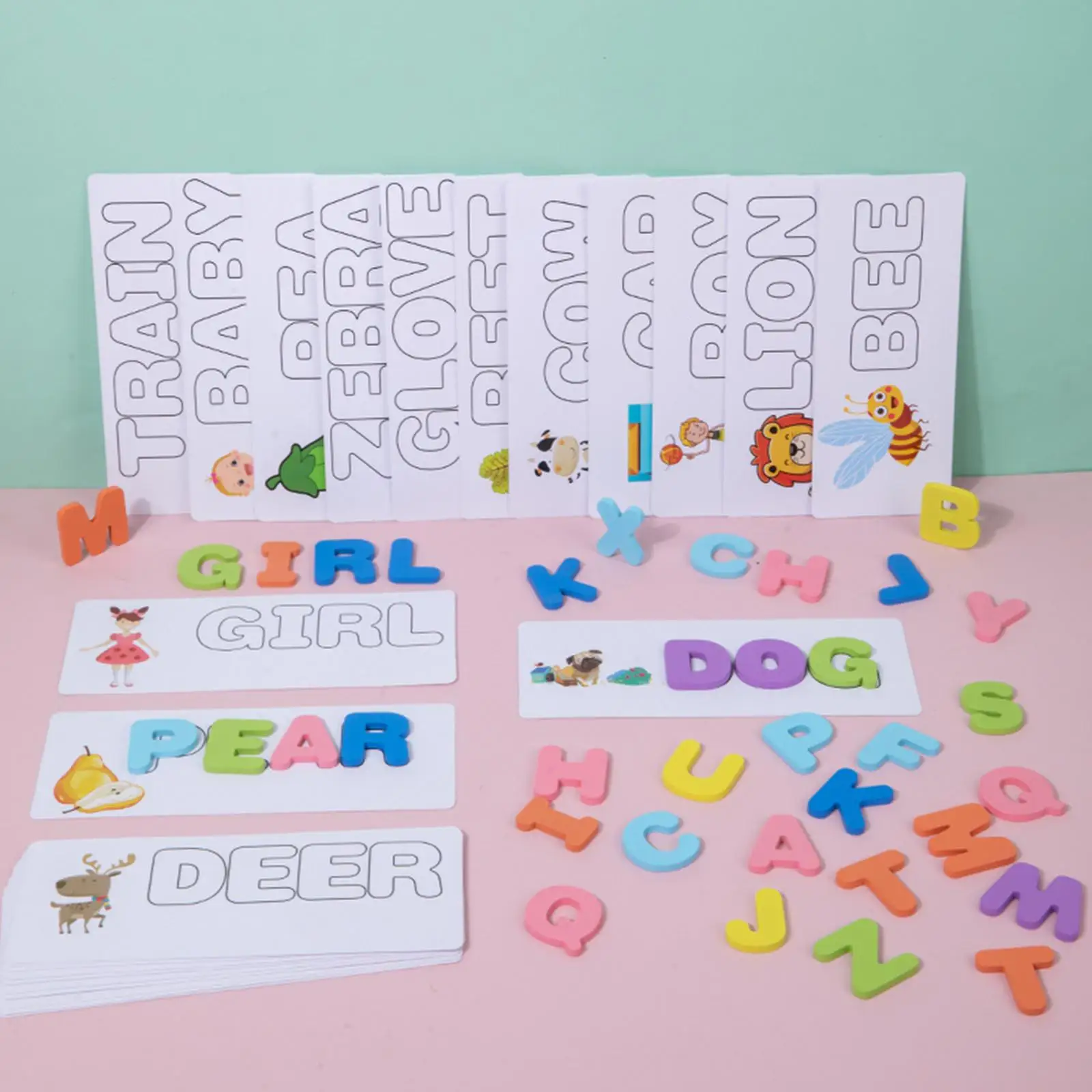 Houten spellingspel Houten alfabetblok Montessori speelgoed Zintuiglijk speelgoed Kleuterschool