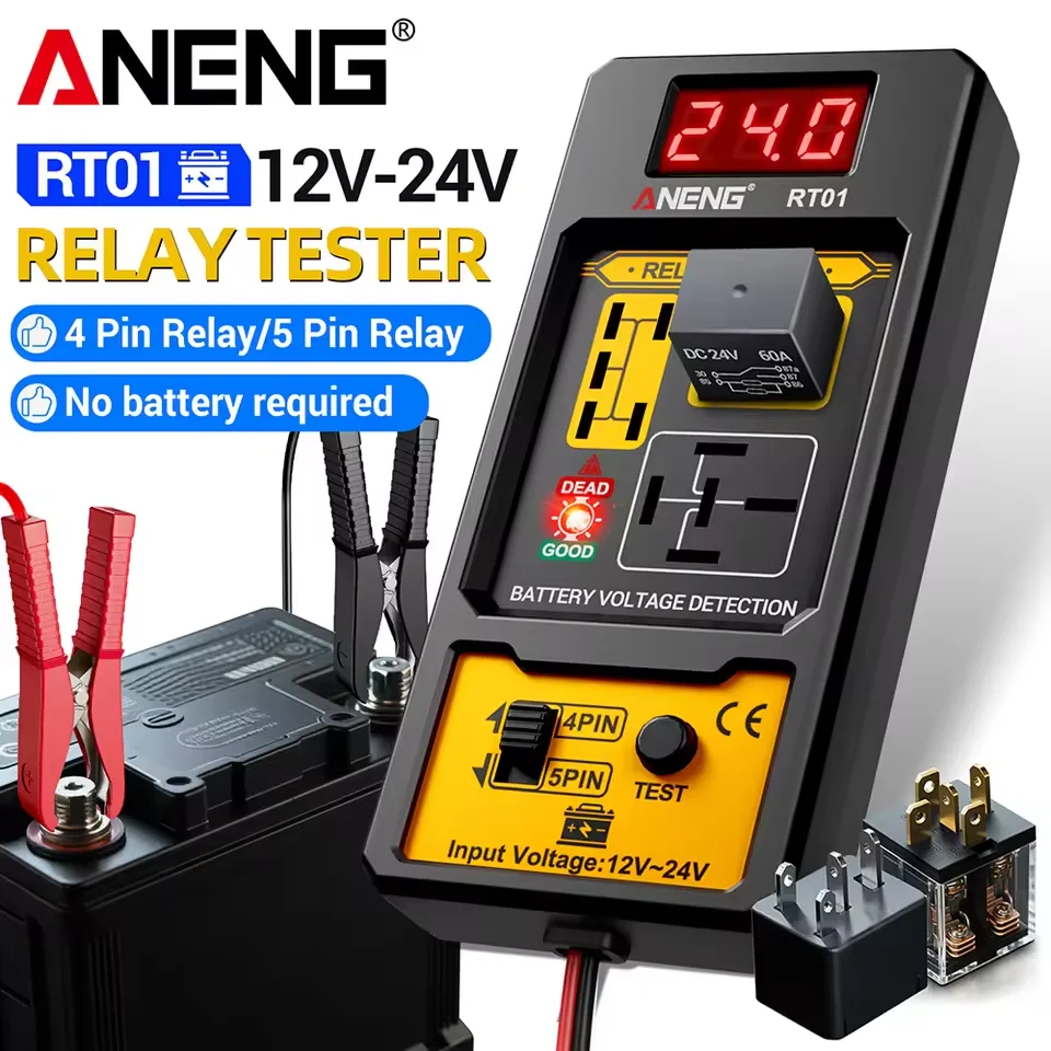 

Car Relay Tester 11 - 25v Automotive Voltage Tester For Car Battery Check With Led Indicator Light & Relay Diagnostic Tool