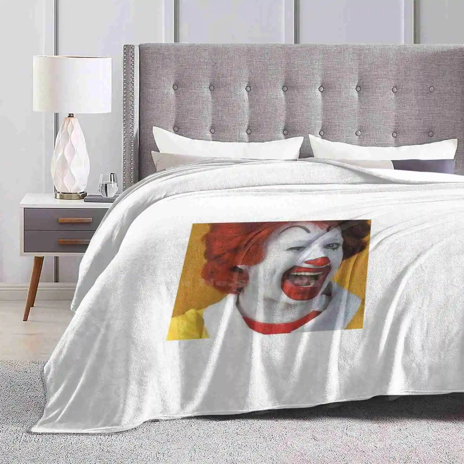 Ronald Winking At You Creative Design Comfortable Warm Flannel Blanket Meme Clown Meme Ronald Meme Winking Meme Winking Clown