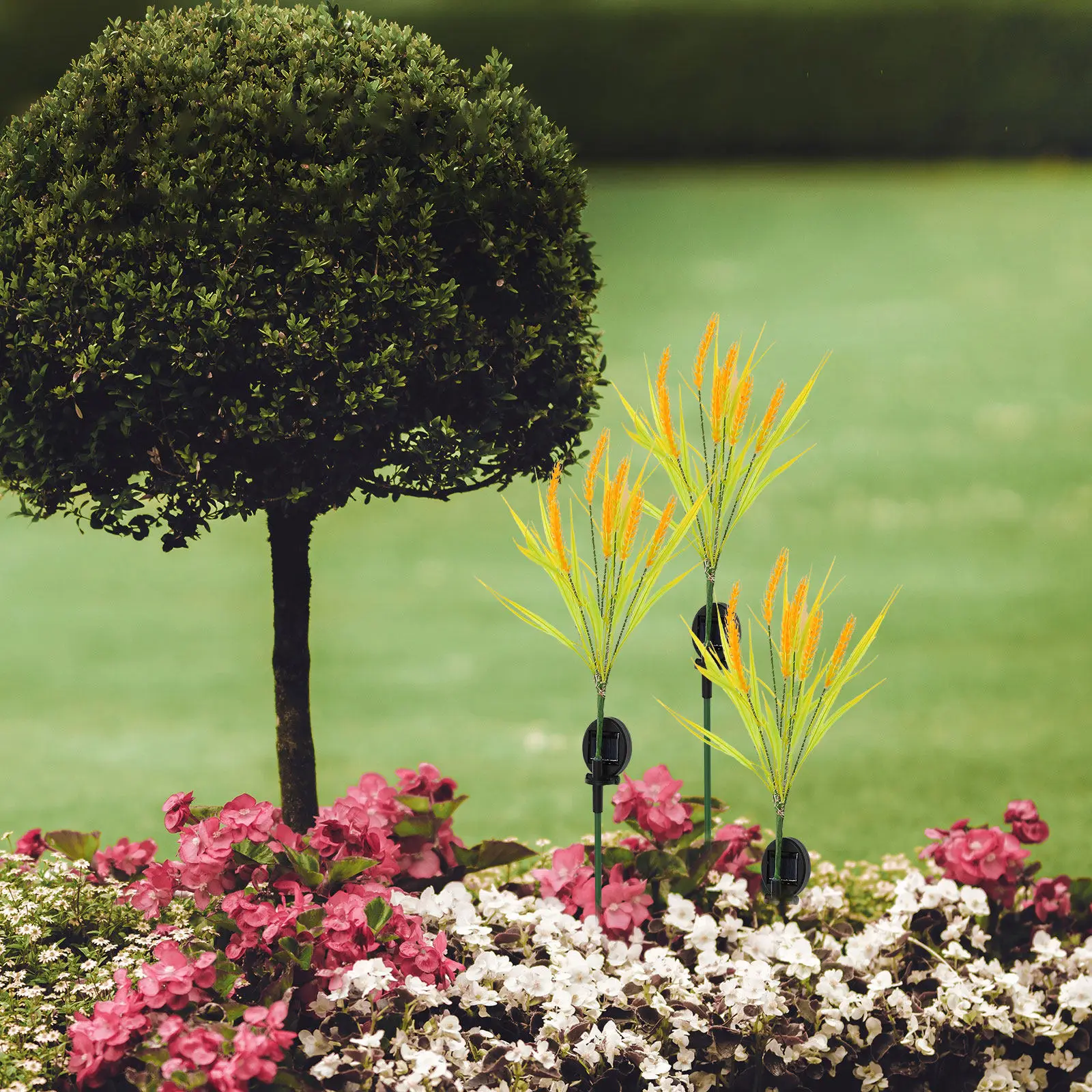 

Уличный солнечный светильник в форме пшеницы, светодиодный садовый фонарь для двора и патио, декоративное освещение для газона, декоративная лампа для газона