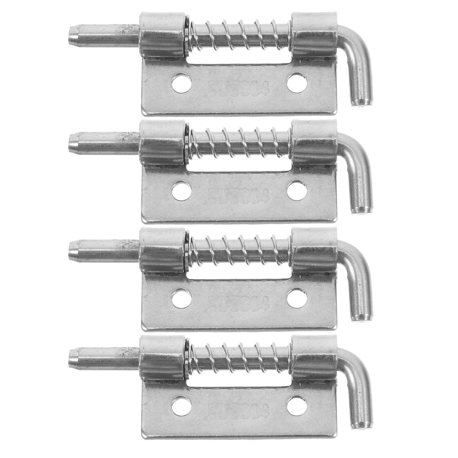 

4pcs Spring Latch Movable Bolt Hinge Flat Pin Lock Latches Long Barrel Cabinet Door Stainless Steel Hardware Easy