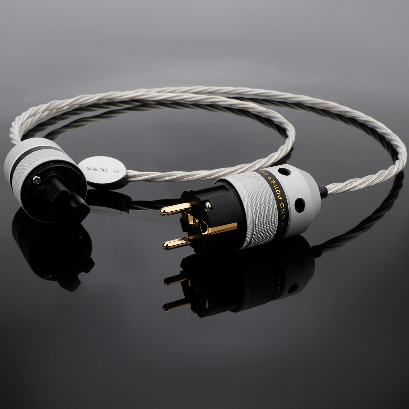 Hifi-Stromkabel EU/US/AU 6N OCC Versilberter Leiter für Netzfilter DAC-Verstärker Audiophiles Europäisches Netzkabel – Detail 1