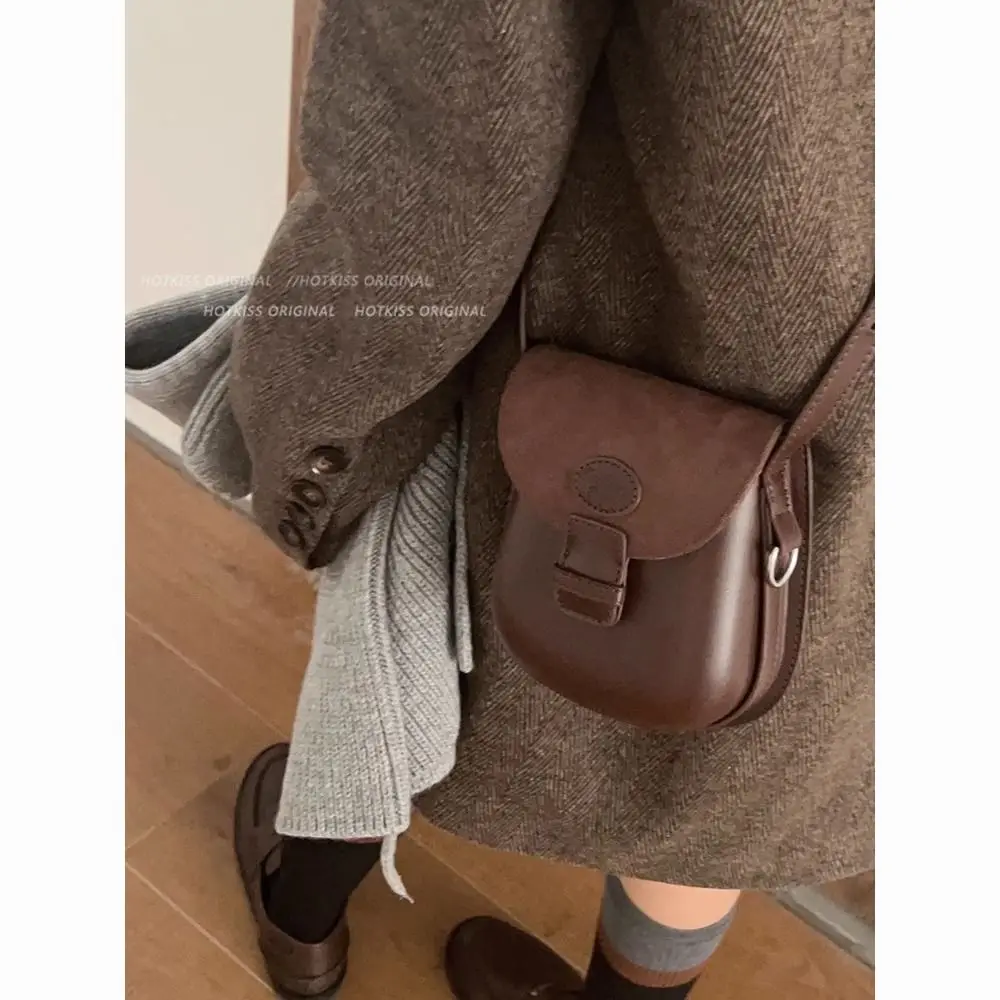 LEFTSIDE Mini PU Leather Design Crossbody Bags for Women 2023 Winter Females Vintage Cute Handbags and Purses