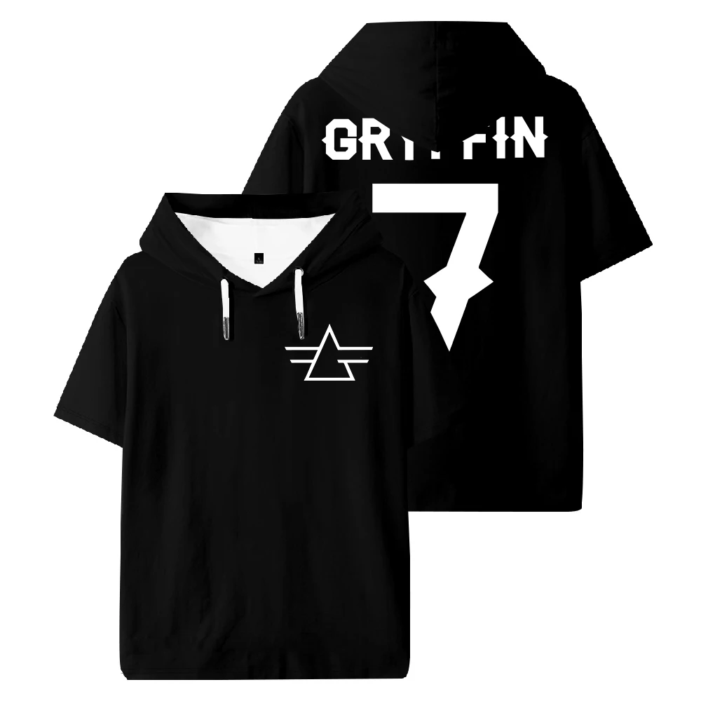 Gryffin DJ Music Festival Merch Hooded T-shirt Short Sleeve Polyester Tee Women Men Outdoor Streetwear Tops