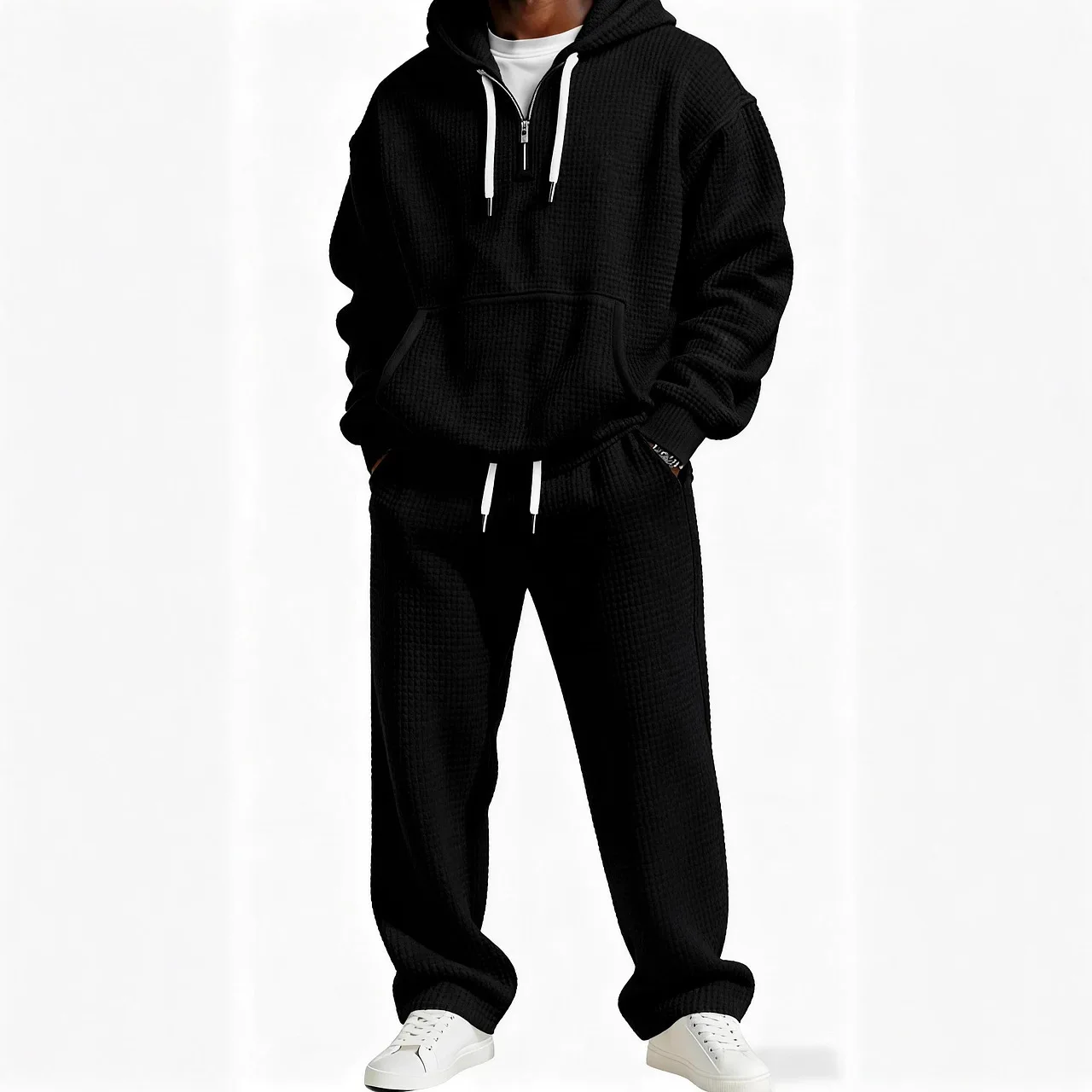 

Men's Autumn Winter Hooded Sweatshirt Pants Set Casual Sportswear Polyester Long Sleeve Long Pants Fashion Urban Style