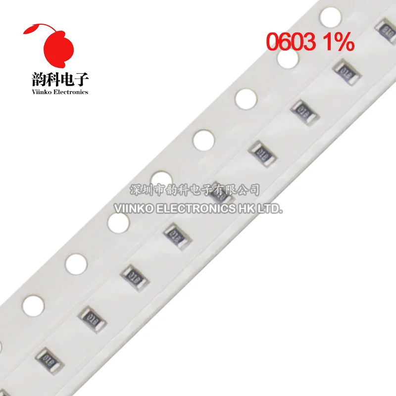 100pcs 0603 1% SMD resistor 1/10W 1.02K 1.24K 2.1K 2.49K 3.01K 4.02K 4.99K 6.04K 10.2K 14K 16.9K 21K 24.9K 28K 40.2K 60.4K ohm