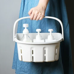 Portable Plastic Shower Caddy Drainage Basket Cleaning Supply Storage Organizer with Handle for College Dorm Bathroom